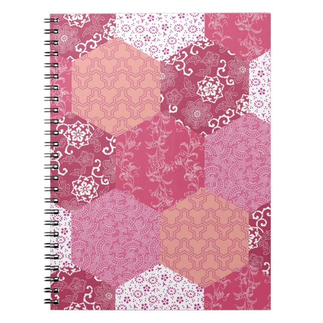 Japanisches Patchwork-Muster-Design Notizblock (Vorderseite)