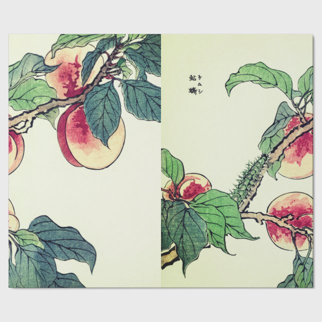 Japanisches PEACH TREE Wrapping Paper Geschenkpapier (Saum)