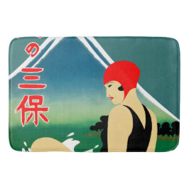 Japanisches Reiseplakat 1930er Art Deco Girl Badematte