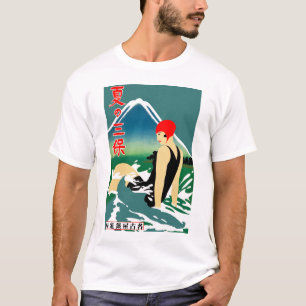 Japanisches Reiseplakat 1930er Art Deco Girl T-Shirt