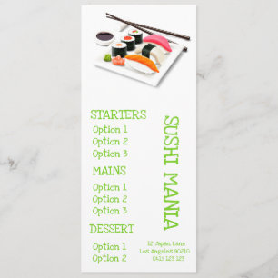 japanisches Restaurant Sushi Menükarte