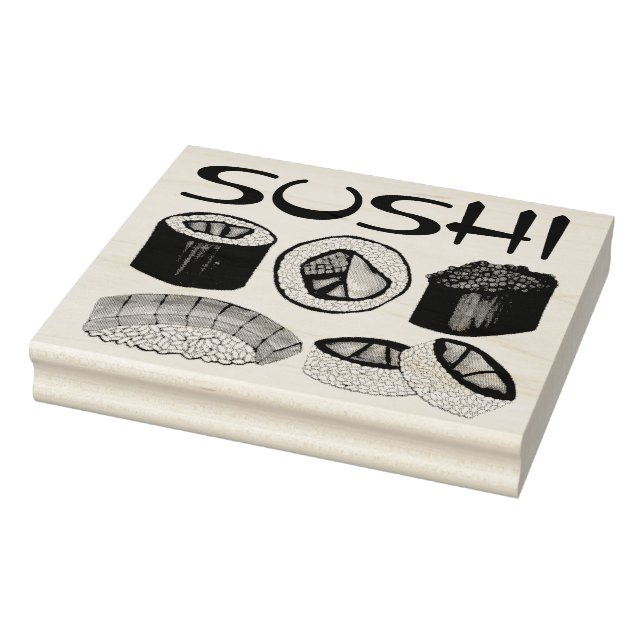 Japanisches Restaurant Sushi Roll Nigiri Tuna Fein Gummistempel (Stempel)