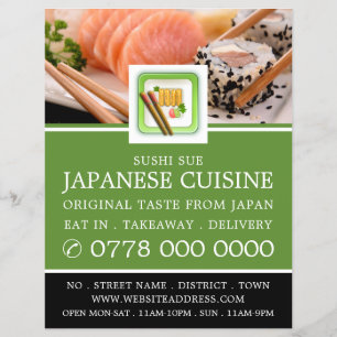 Japanisches Restaurant, Sushi-Werbung Flyer