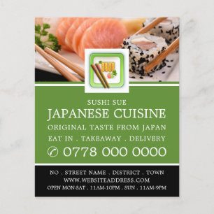 Japanisches Restaurant, Sushi Werbung Flyer