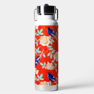 Japanisches Rosenblumendesign Trinkflasche