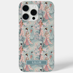 Japanisches Sakura-Geisha-Muster mit Monogramm - Case-Mate iPhone Hülle