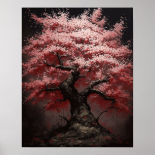 Japanisches Sakura Kirchenbaum Kunstdruckposter Poster