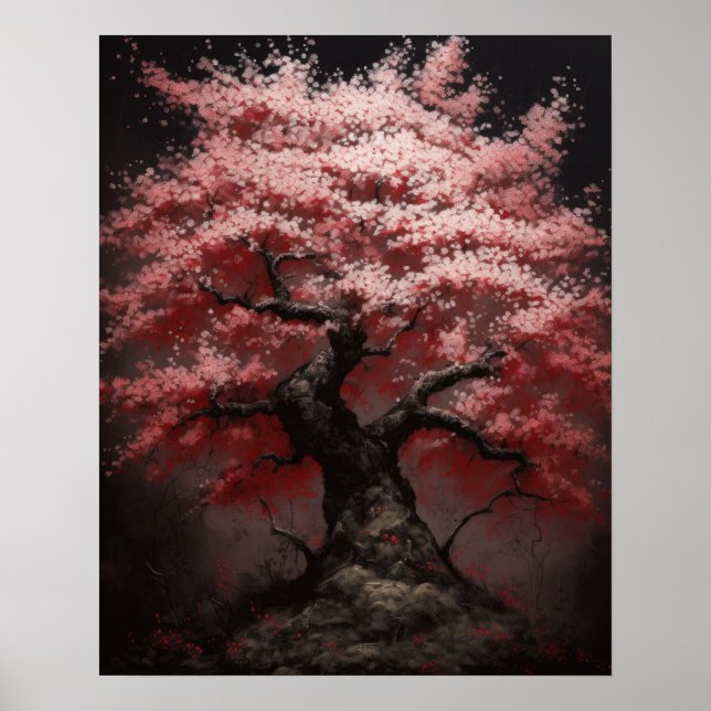 Japanisches Sakura Kirchenbaum Kunstdruckposter Poster (Vorne)