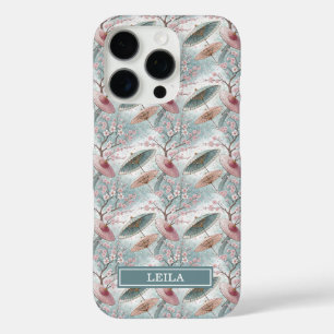 Japanisches Sakura-Schirm-Muster Monogramm iPhone 16 Pro Hülle