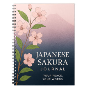 Japanisches Sakura-Tagebuch: Notizbuch mit Naturin Notizblock
