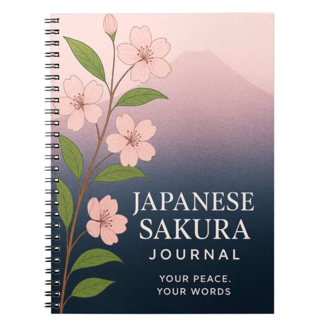 Japanisches Sakura-Tagebuch: Notizbuch mit Naturin Notizblock (Vorderseite)