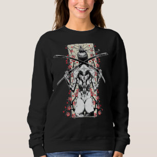 Japanisches Samurai Girl und Vintag Sakura Cherry  Sweatshirt
