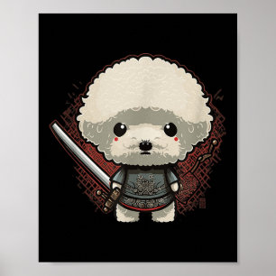 Japanisches Samurai-Hund-Tattoo, Vintage Kawaii Ni Poster