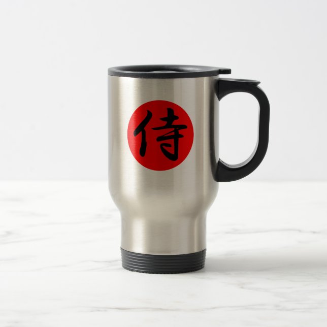 Japanisches Samurai-Kanji-Symbol Reisebecher (Rechts)