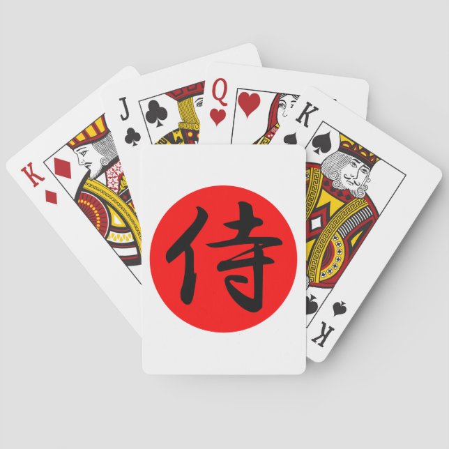 Japanisches Samurai-Kanji-Symbol Spielkarten (Rückseite)