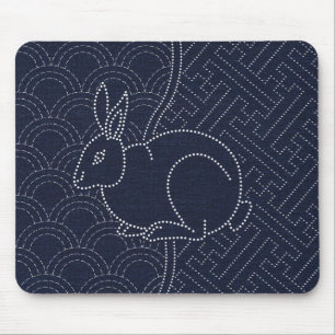 Japanisches Sashiko Kaninchen Mousepad