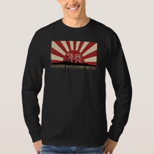 Japanisches Schlachtschiff Mutsu Rising Sun Flagge T-Shirt