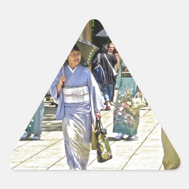 Japanisches Schwertfestival Dreieckiger Aufkleber (Vorderseite)