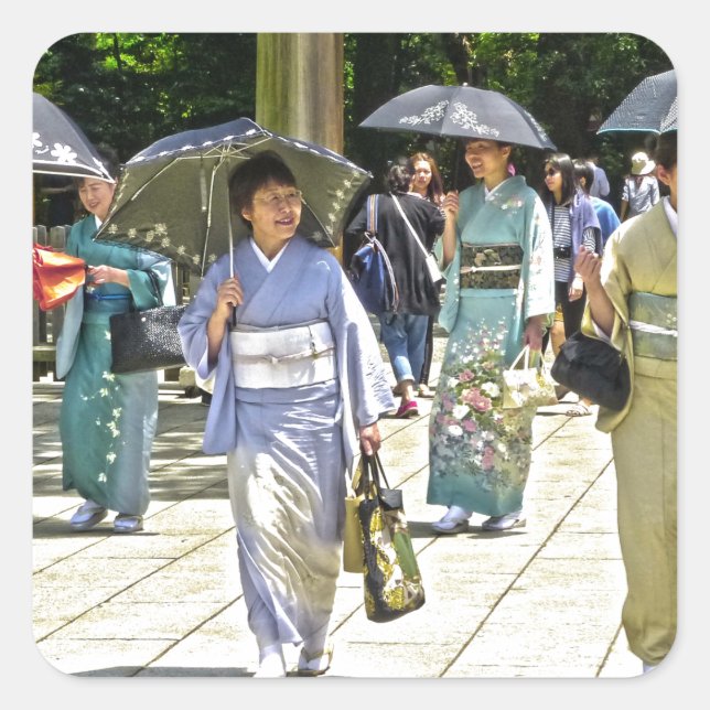 Japanisches Schwertfestival Quadratischer Aufkleber (Vorderseite)
