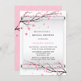 Japanisches Scroll Cherry Blossom Brautparty Einladung