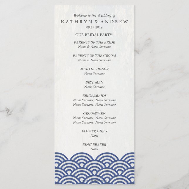 japanisches Seigaiha Waves-Programm/Dienstorden Programm (Vorderseite)