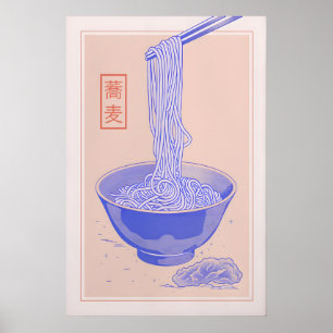 Japanisches Soba-Nudel-Poster - Vintage-Kunst für Poster