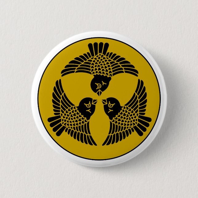 japanisches Sparrow-Wappen Button (Vorderseite)