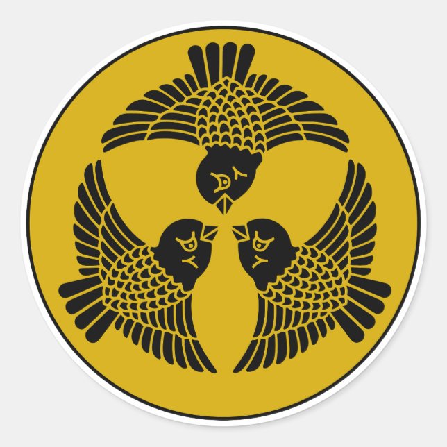 japanisches Sparrow-Wappen Runder Aufkleber (Vorderseite)