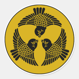 japanisches Sparrow-Wappen Runder Aufkleber