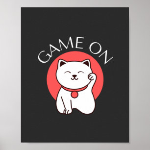 Japanisches Spiel auf Katzenarm - Gaming Poster