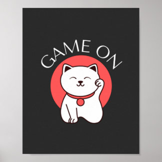 Japanisches Spiel auf Katzenarm - Gaming Poster