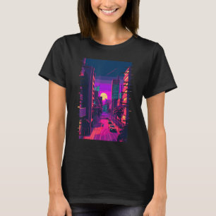 Japanisches Stadt Indie Ästhetik Glitch 80er 90er T-Shirt
