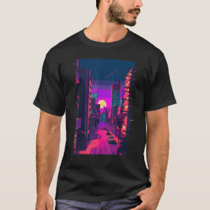Japanisches Stadt Indie Ästhetik Glitch 80er 90er  T-Shirt