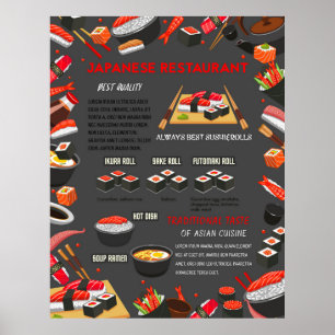 Japanisches Sushi Food Bar Restaurant Poster