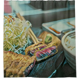 Japanisches Sushi-Lieblingsgeschenk Duschvorhang