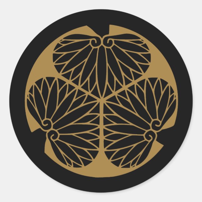 Japanisches Symbol des Familienwappen-KAMON Runder Aufkleber (Vorderseite)