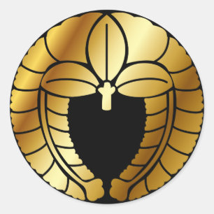 Japanisches Symbol des Familienwappen-(KAMON) Runder Aufkleber
