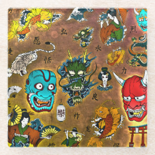 Japanisches Thema Glasuntersetzer