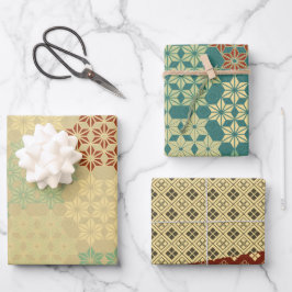 Japanisches Thema Mix Muster Geschenkpapier Set