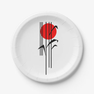 Japanisches themed Abendessen-Party mit steigender Pappteller