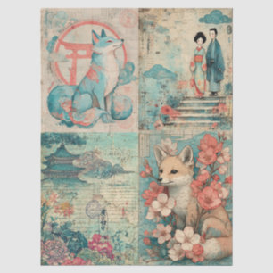 Japanisches Themed Collage Decoupage Crafting Seidenpapier