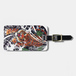Japanisches Tiger- und Ahorn-Design Gepäckanhänger