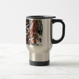 japanisches Tiger- und Ahorndesign Reisebecher