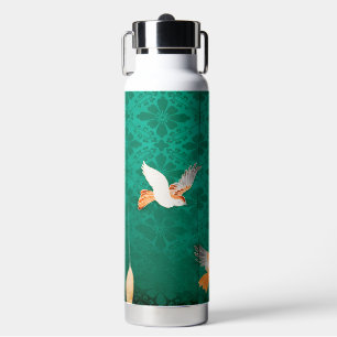 Japanisches traditionelles Muster & kleiner Vogel Trinkflasche
