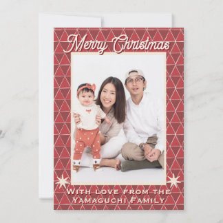 Japanisches Uroko-Muster Weihnachtsfoto  Feiertagskarte