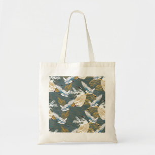 Japanisches Vintage-Kranich-Muster Tragetasche
