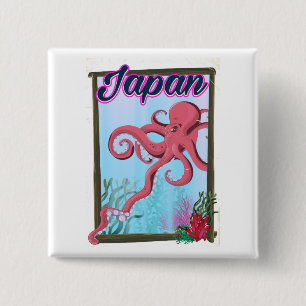 Japanisches Vintage-Reiseposter Button