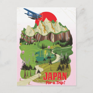 Japanisches Vintage-Reiseposter Postkarte