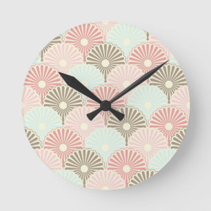 Japanisches Vintages Muster Runde Wanduhr