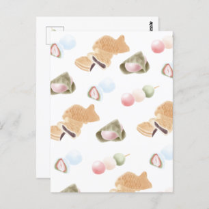 Japanisches Wagashi Muster Postkarte